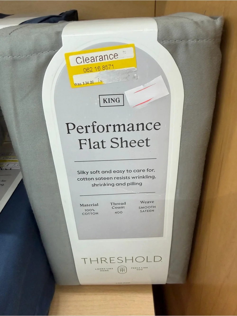 Threshold performance Flat Sheet - king gray, blue